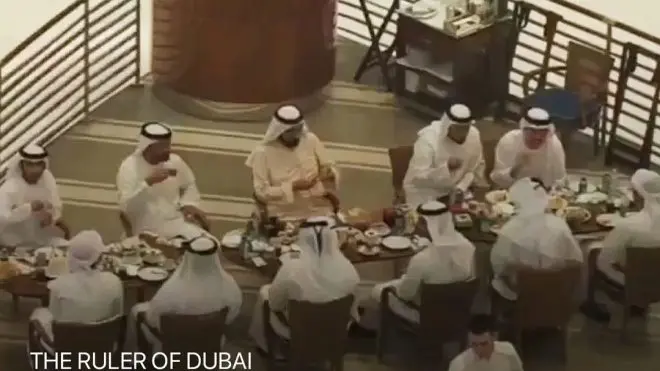 The Ruler Of Dubai Sheikh Mohammed Bin Rashid Al Maktoum In Cipriani Dolci Dubai Mall